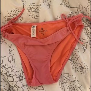 Athleta pink tie womens swim bottoms S